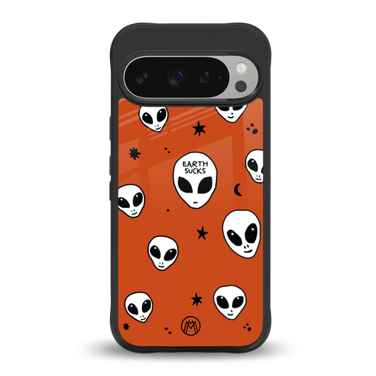 earth sucks back phone cover | glass case for google pixel 9 pro xl