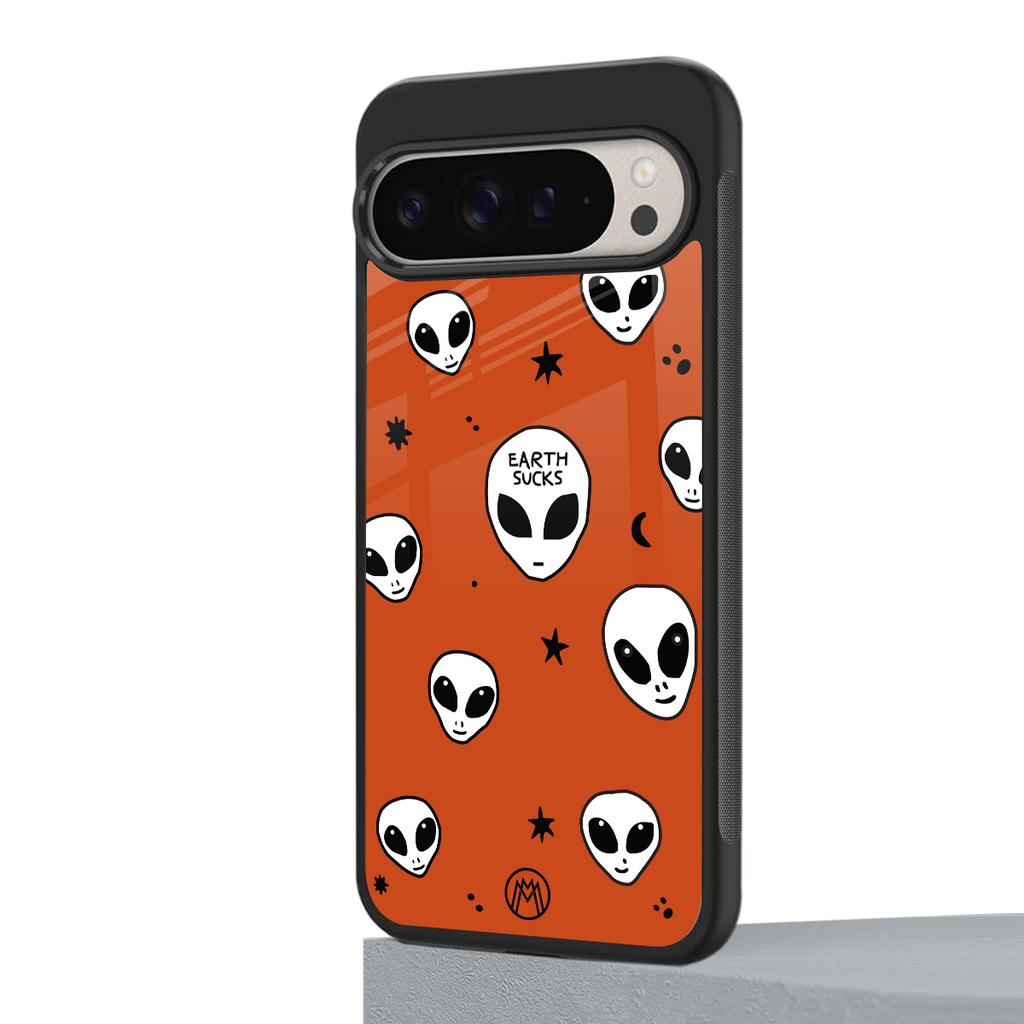 earth sucks back phone cover | glass case for google pixel 9 pro