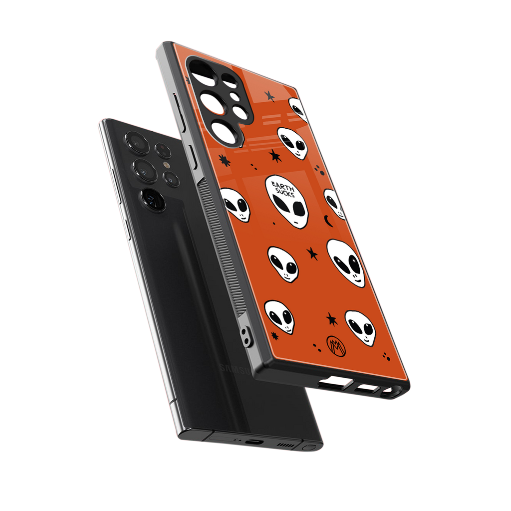 earth sucks back phone cover | glass case for samsung galaxy s24 ultra