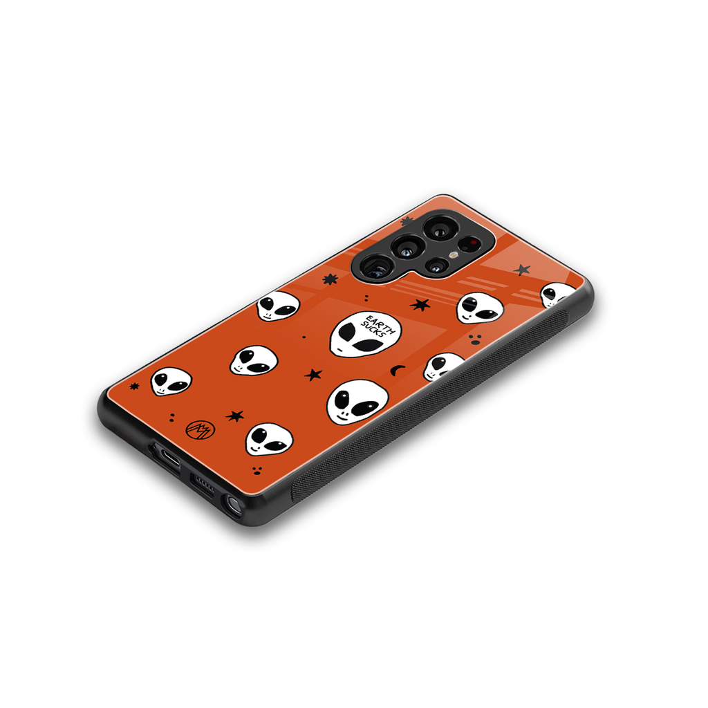 earth sucks back phone cover | glass case for samsung galaxy s25 ultra