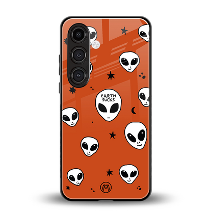 earth sucks back phone cover | glass case for samsung galaxy s23 plus