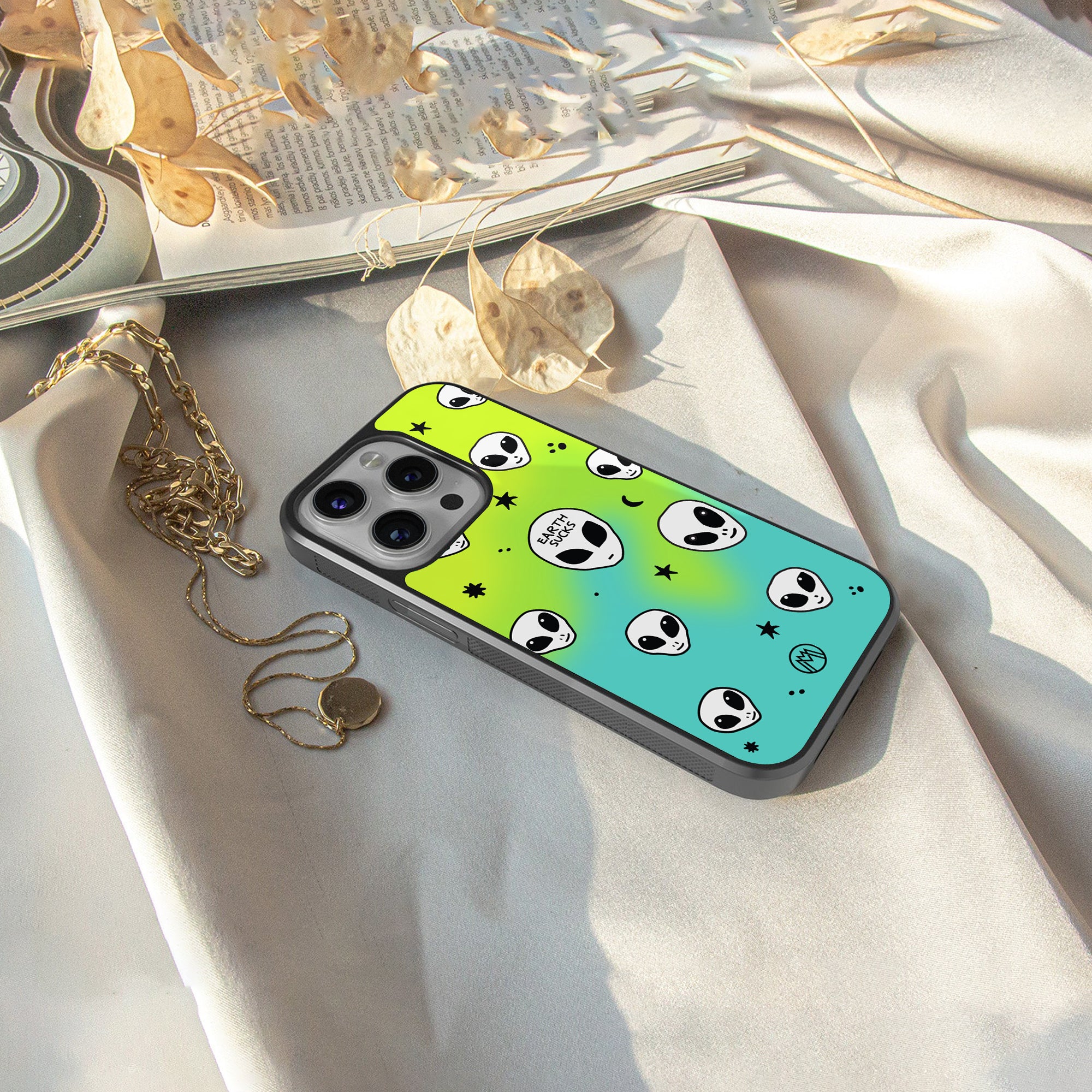 earth sucks neon edition back phone cover | glass case for google pixel 8 pro