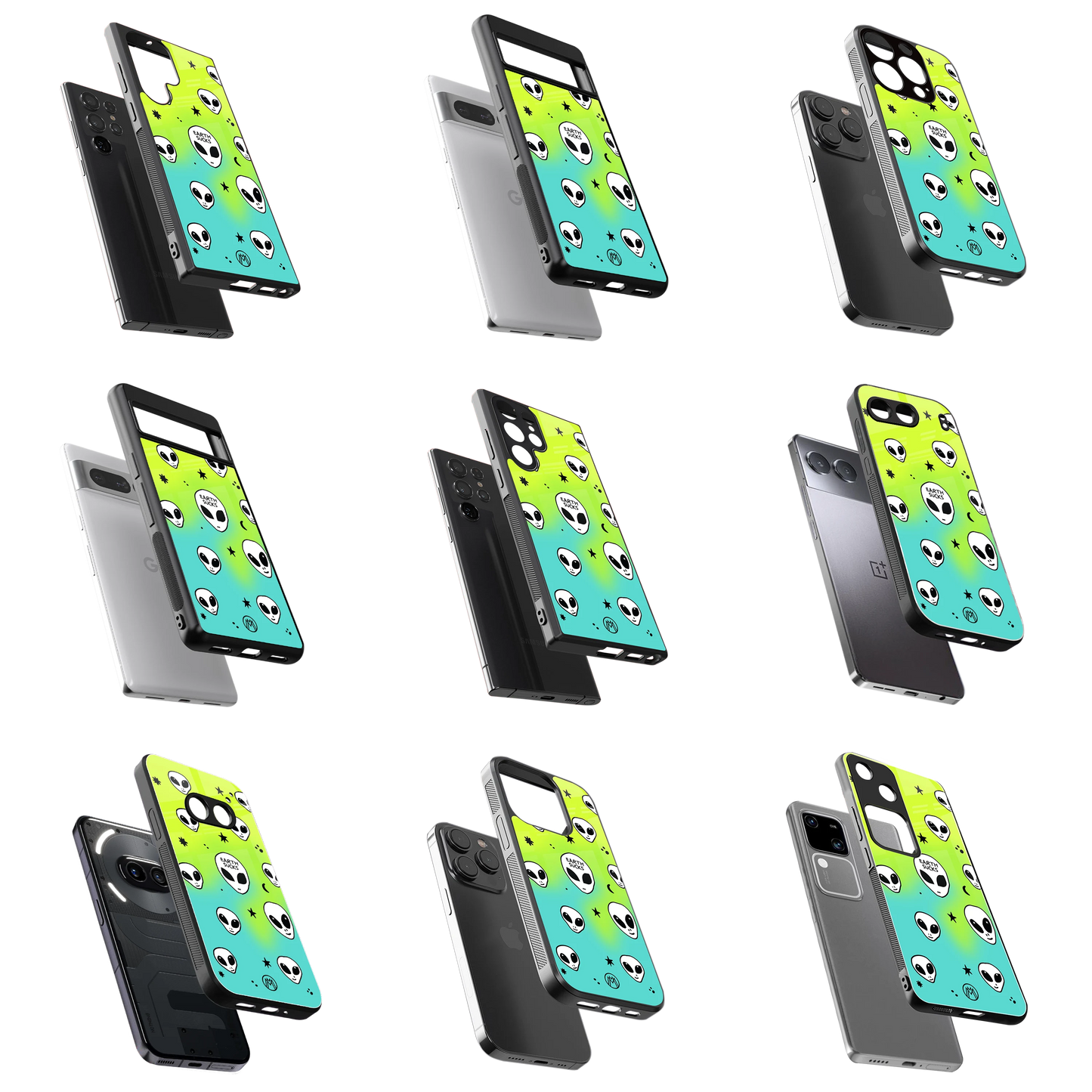 Durable Glass Back Mobile Case for iPhone, Samsung, OnePlus, Google Pixel, Redmi, Vivo, Oppo
