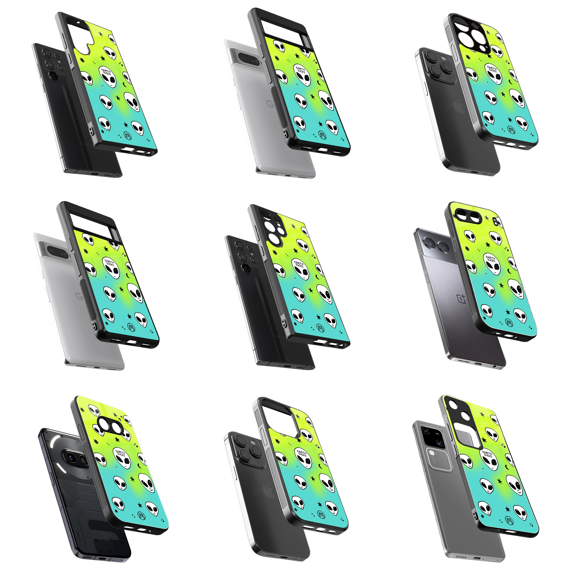 Durable Glass Back Mobile Case for iPhone, Samsung, OnePlus, Google Pixel, Redmi, Vivo, Oppo