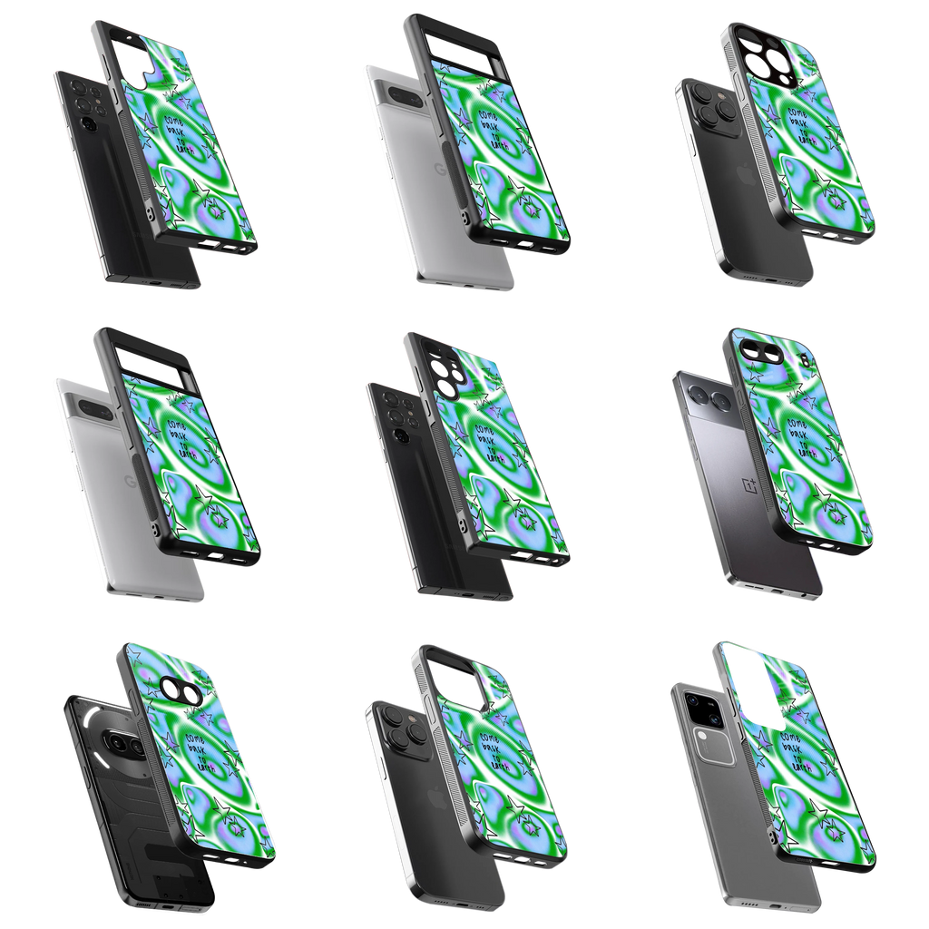 Durable Glass Back Mobile Case for iPhone, Samsung, OnePlus, Google Pixel, Redmi, Vivo, Oppo