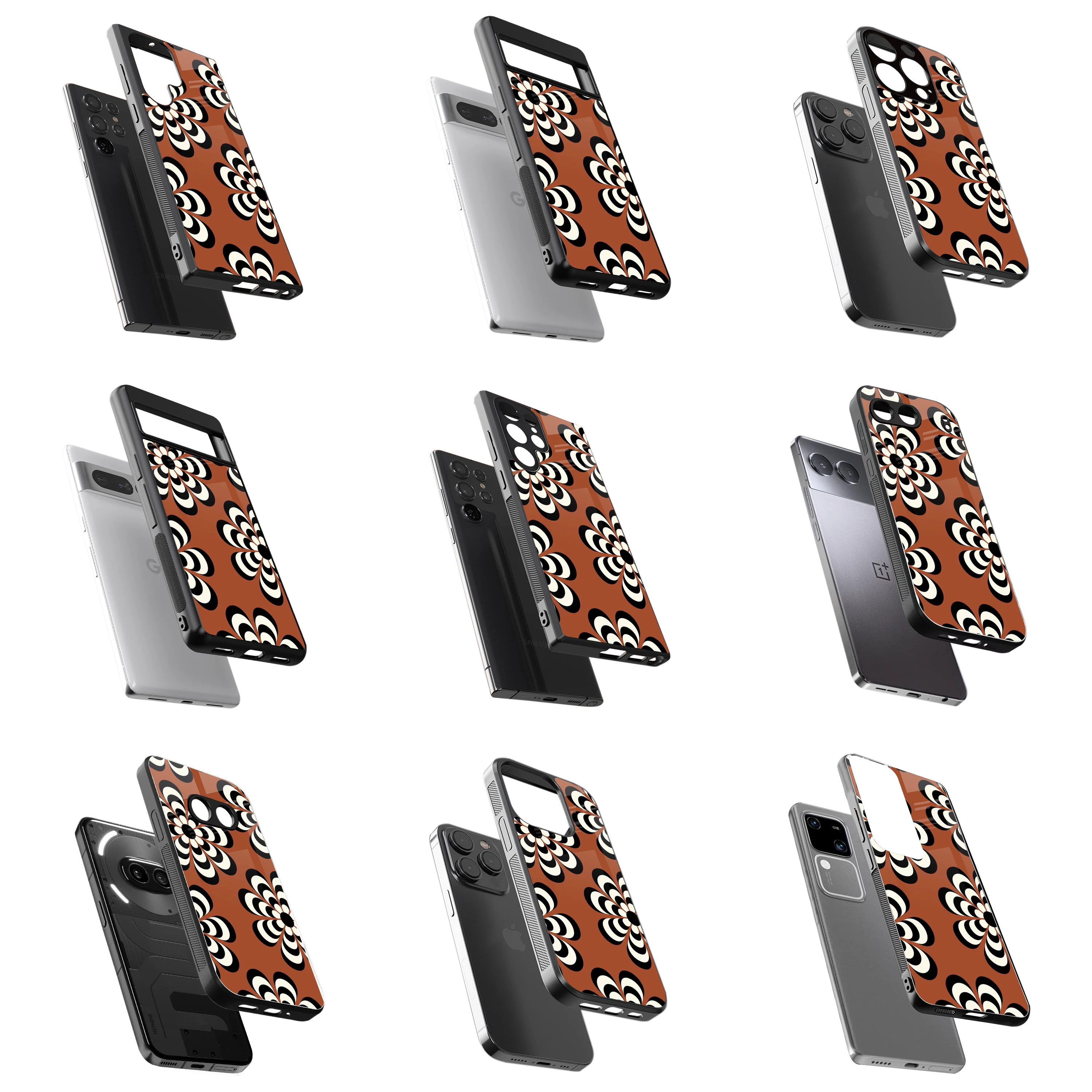 Durable Glass Back Mobile Case for iPhone, Samsung, OnePlus, Google Pixel, Redmi, Vivo, Oppo