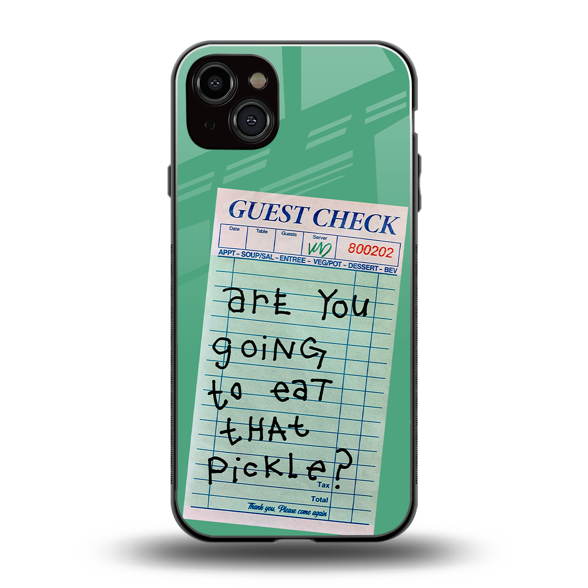 eat that pickle back phone cover | glass case for iphone 14 plus