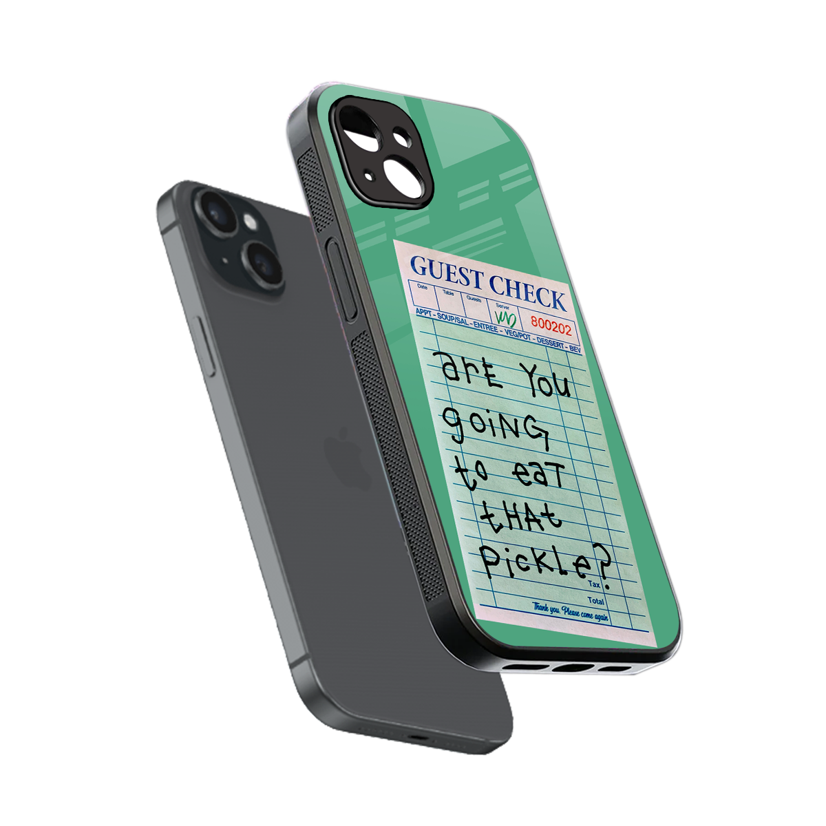 eat that pickle back phone cover | glass case for iphone 15 plus