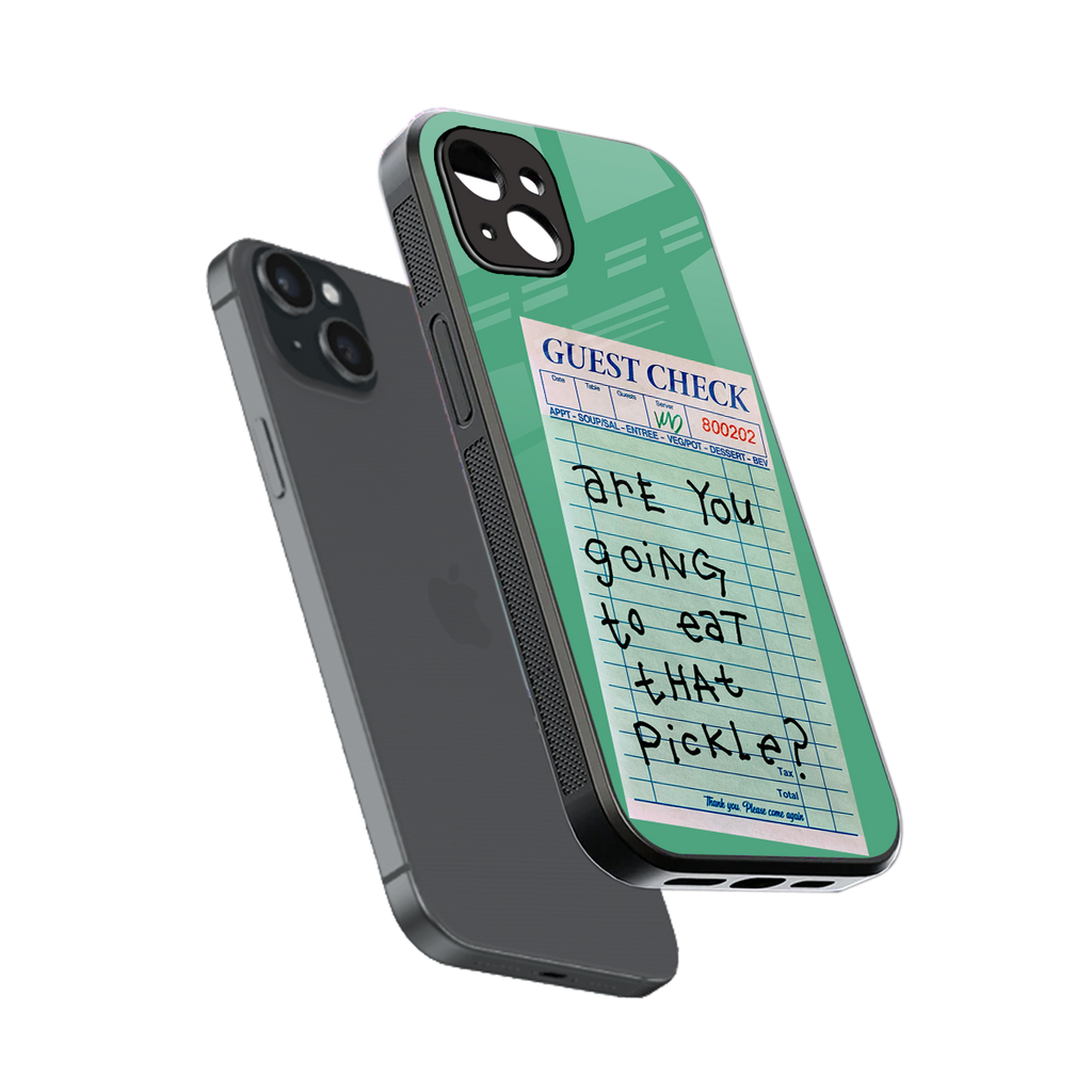 eat that pickle back phone cover | glass case for iphone 14 plus