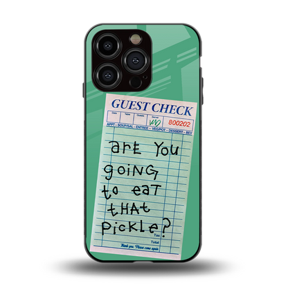 eat that pickle back phone cover | glass case for iphone 15 pro