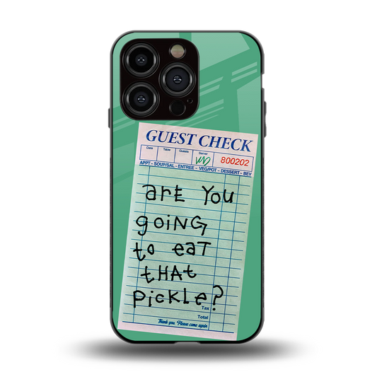 eat that pickle back phone cover | glass case for iphone 15 pro