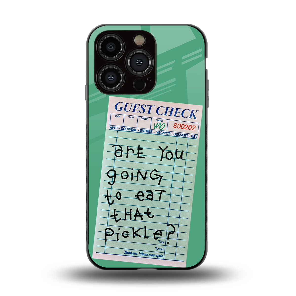 eat that pickle back phone cover | glass case for iphone 14 pro