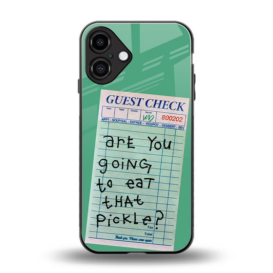 eat that pickle back phone cover | glass case for iphone 16 plus