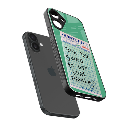 eat that pickle back phone cover | glass case for iphone 16 plus