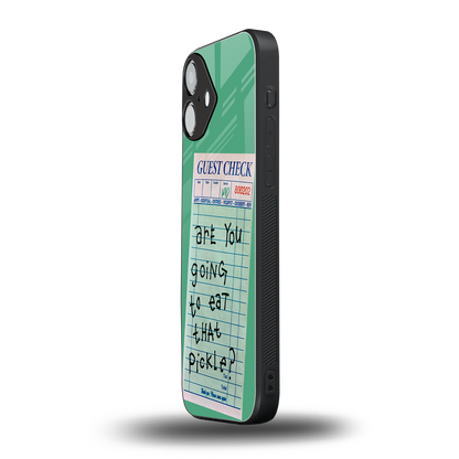 eat that pickle back phone cover | glass case for iphone 16 plus