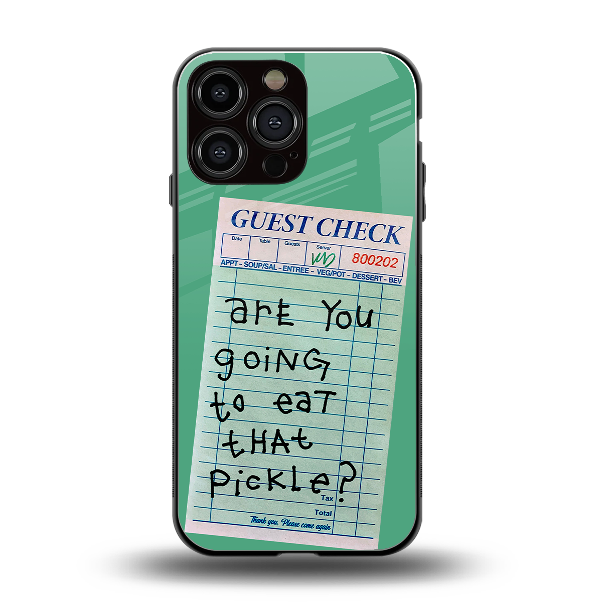 eat that pickle back phone cover | glass case for iphone 16 pro max