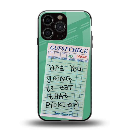 eat that pickle back phone cover | glass case for iphone 16 pro max