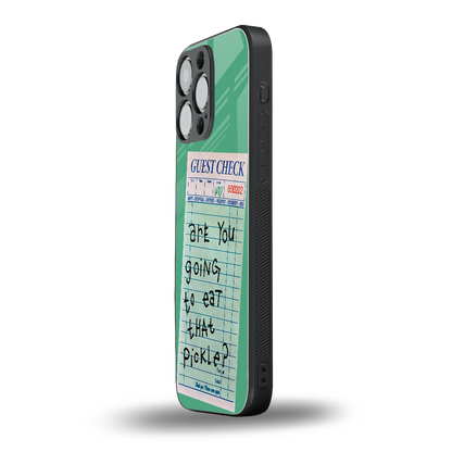 eat that pickle back phone cover | glass case for iphone 16 pro max