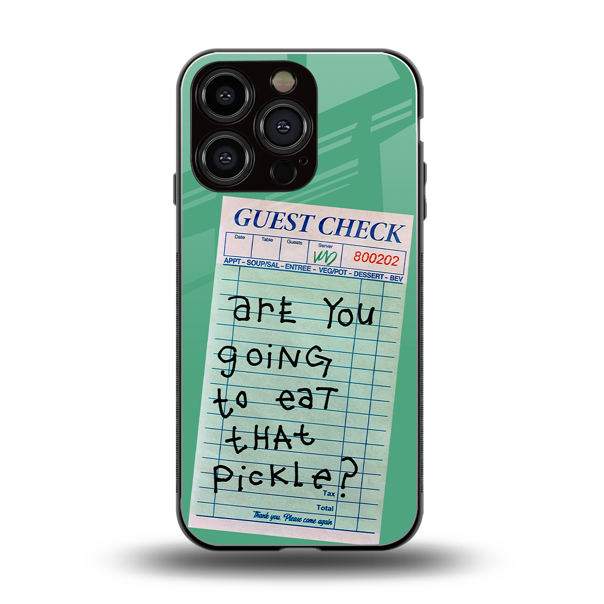 eat that pickle back phone cover | glass case for iphone 16 pro