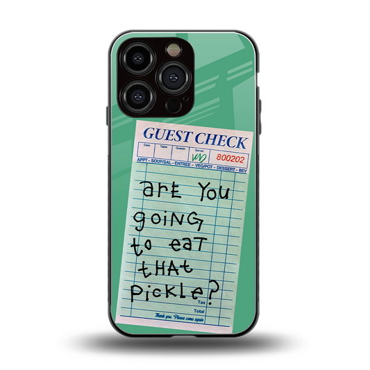 eat that pickle back phone cover | glass case for iphone 16 pro