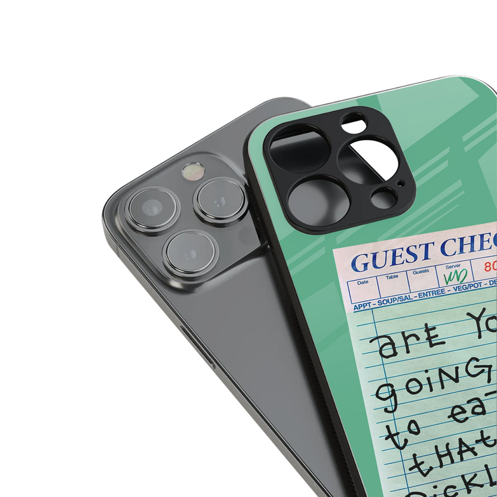 eat that pickle back phone cover | glass case for iphone 16 plus
