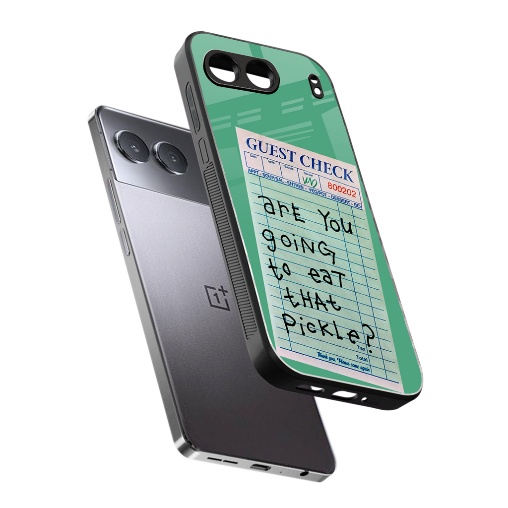 eat that pickle back phone cover | glass case for oneplus nord 4
