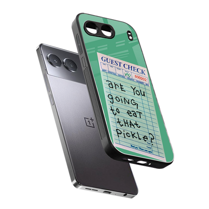 eat that pickle back phone cover | glass case for oneplus nord 4