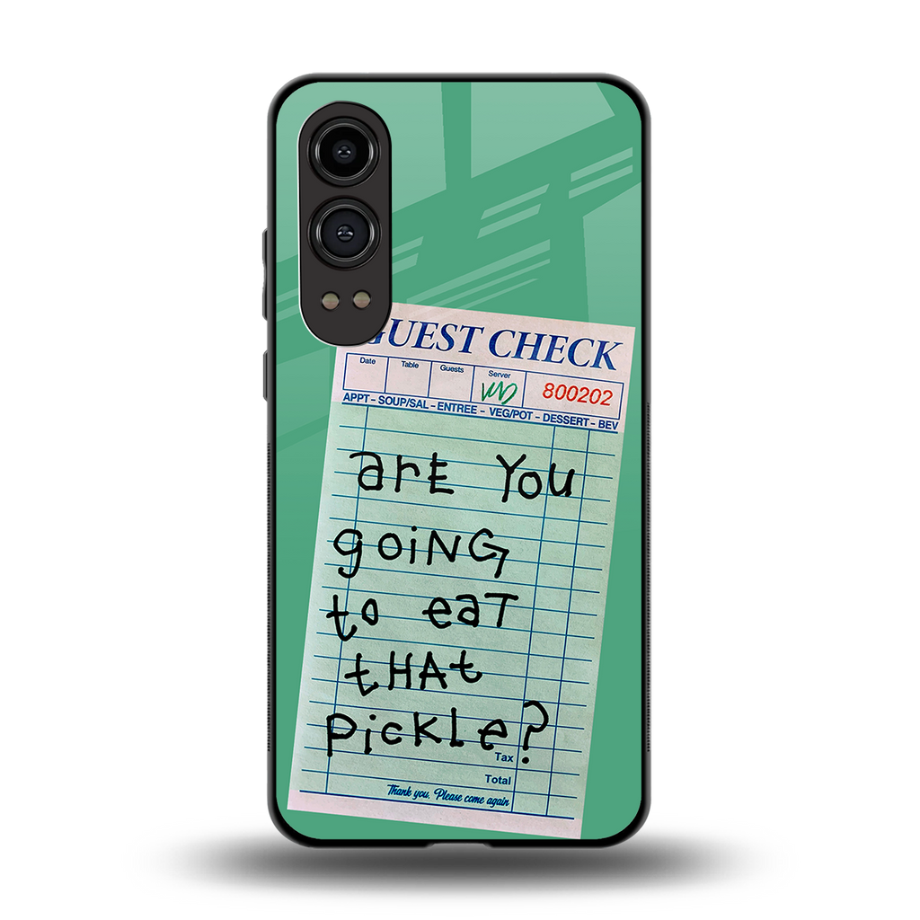 eat that pickle back phone cover | glass case for oneplus nord ce 4 lite