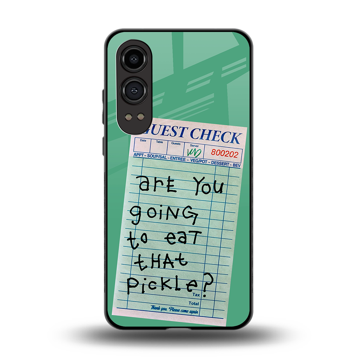 eat that pickle back phone cover | glass case for oneplus nord ce 4 lite