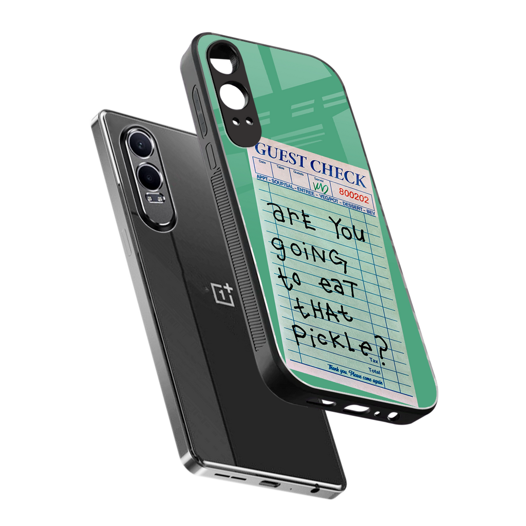 eat that pickle back phone cover | glass case for oneplus nord ce 4 lite