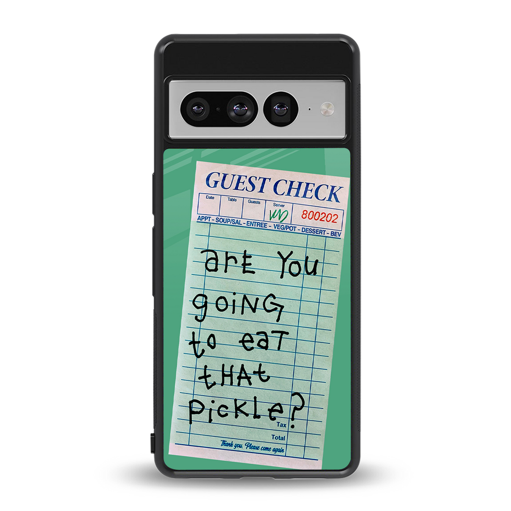 eat that pickle back phone cover | glass case for google pixel 7 pro