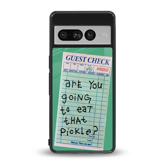 eat that pickle back phone cover | glass case for google pixel 7 pro