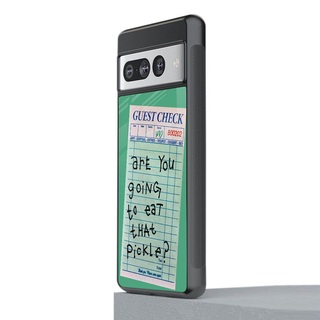 eat that pickle back phone cover | glass case for google pixel 7 pro