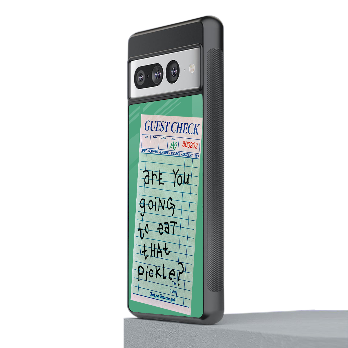 eat that pickle back phone cover | glass case for google pixel 7 pro