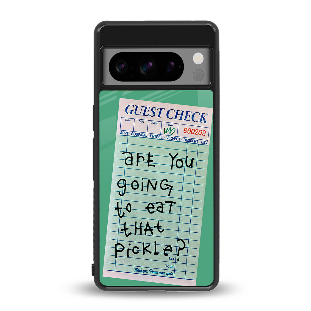 eat that pickle back phone cover | glass case for google pixel 8 pro