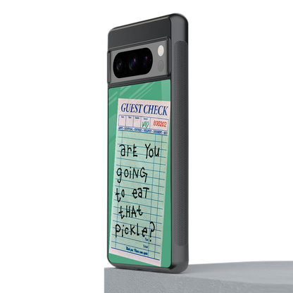 eat that pickle back phone cover | glass case for google pixel 8 pro