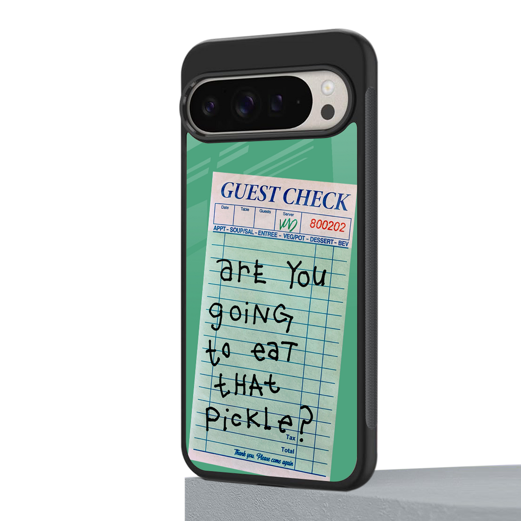 eat that pickle back phone cover | glass case for google pixel 9 pro