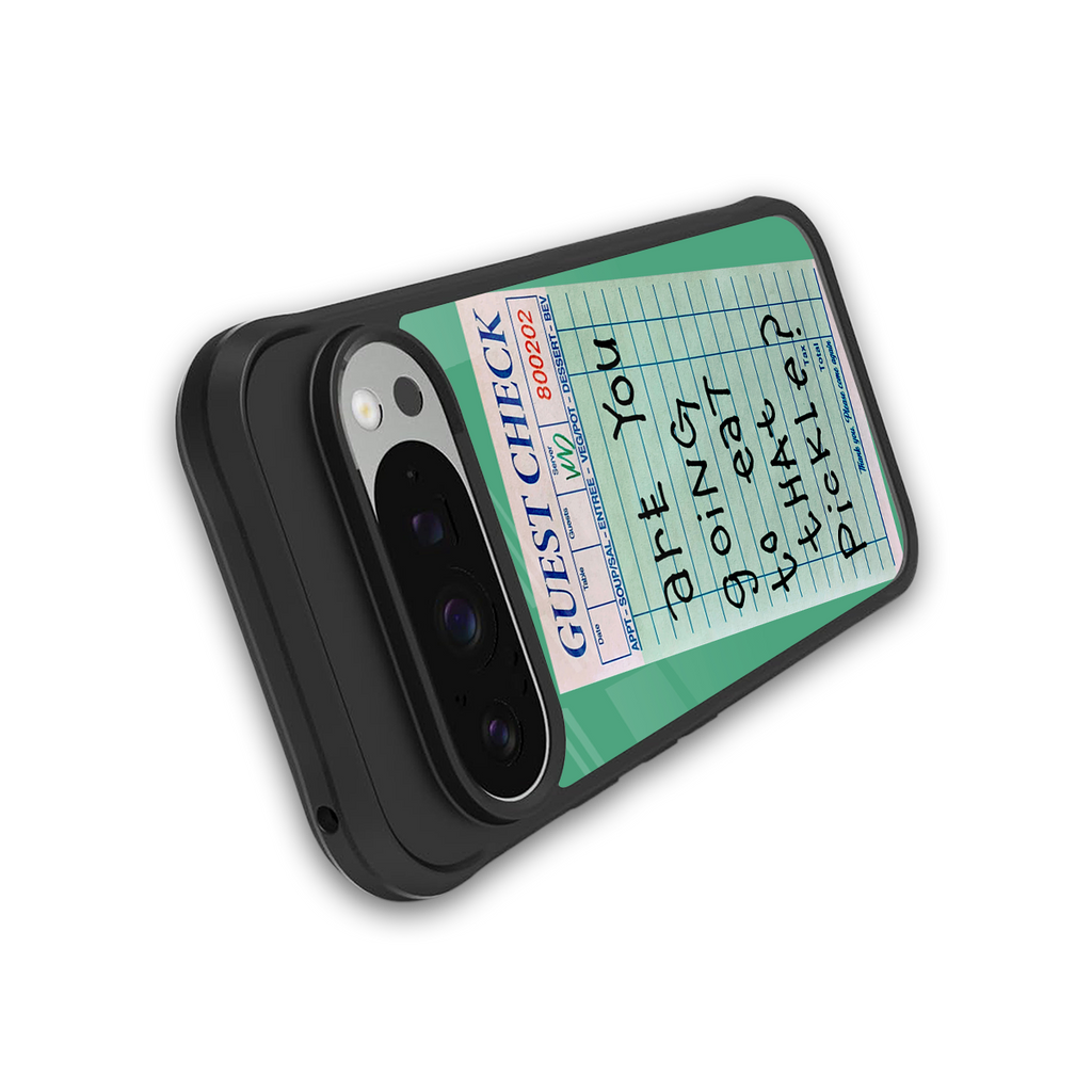 eat that pickle back phone cover | glass case for google pixel 9 pro