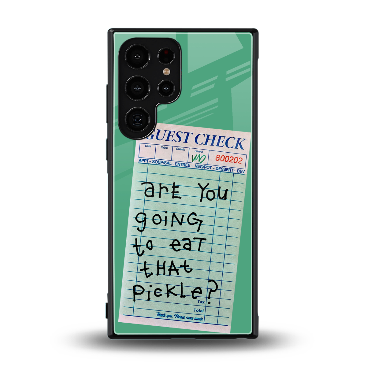 eat that pickle back phone cover | glass case for samsung galaxy s23 ultra