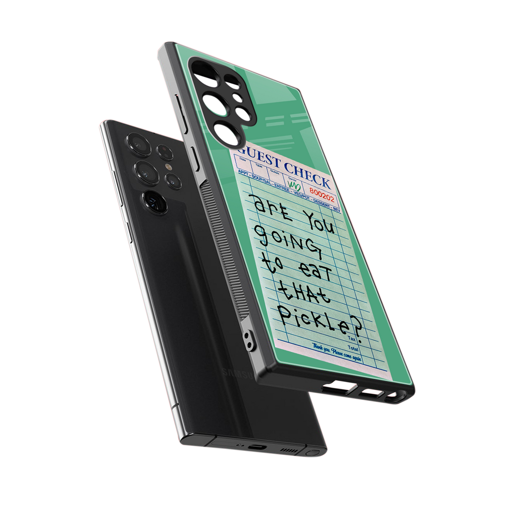 eat that pickle back phone cover | glass case for samsung galaxy s24 ultra