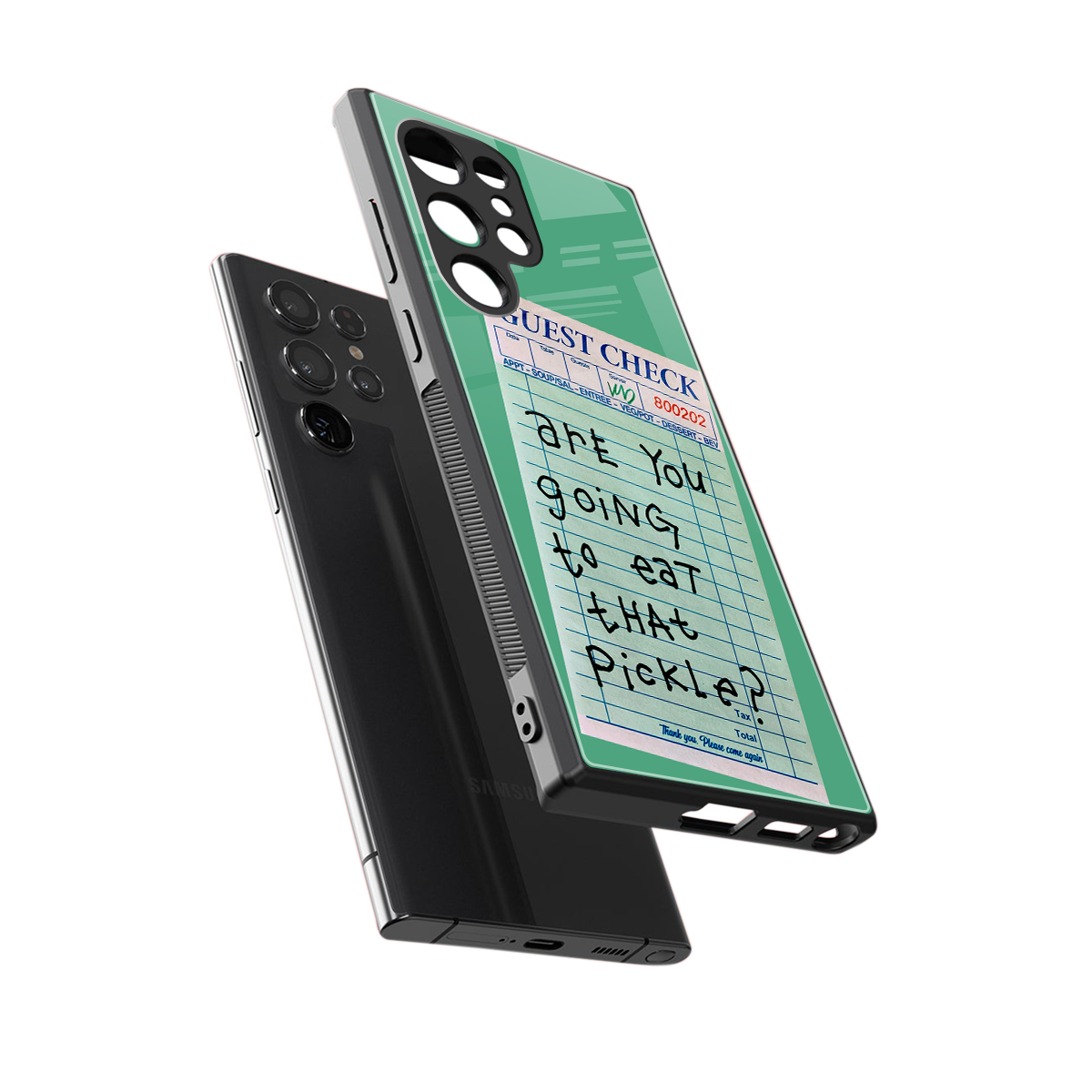 eat that pickle back phone cover | glass case for samsung galaxy s23 ultra