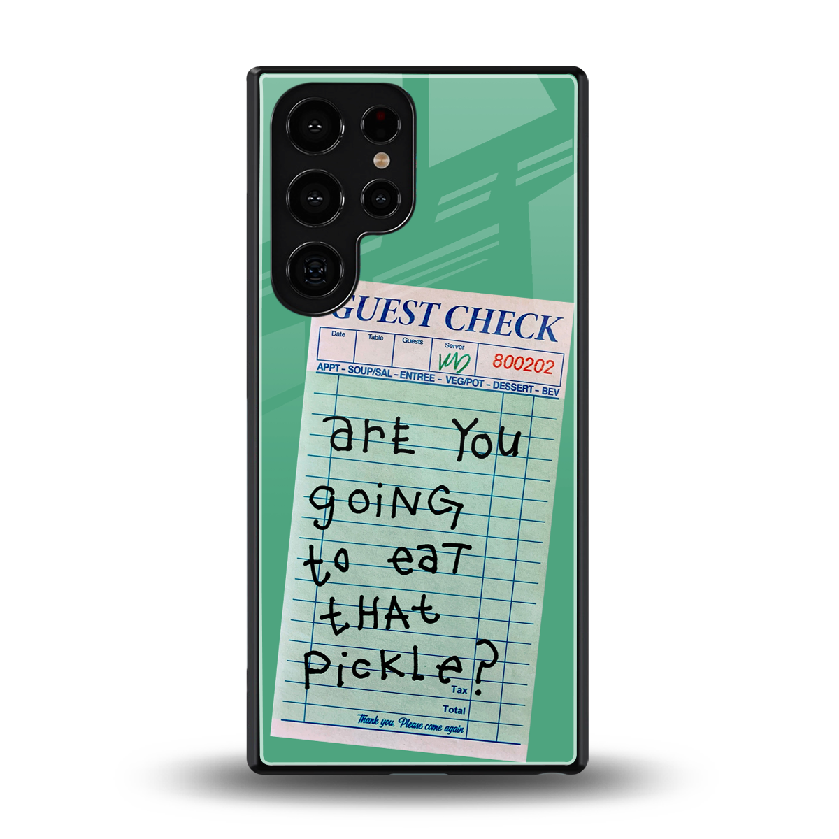 eat that pickle back phone cover | glass case for samsung galaxy s25 ultra