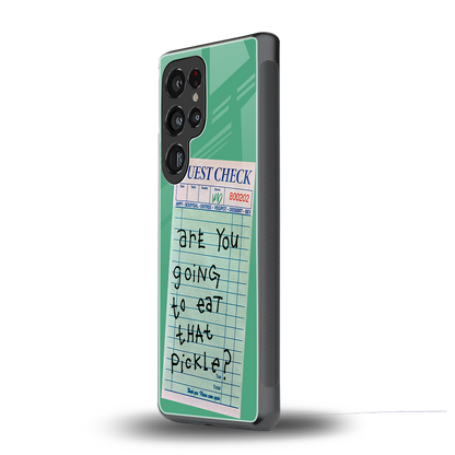 eat that pickle back phone cover | glass case for samsung galaxy s25 ultra