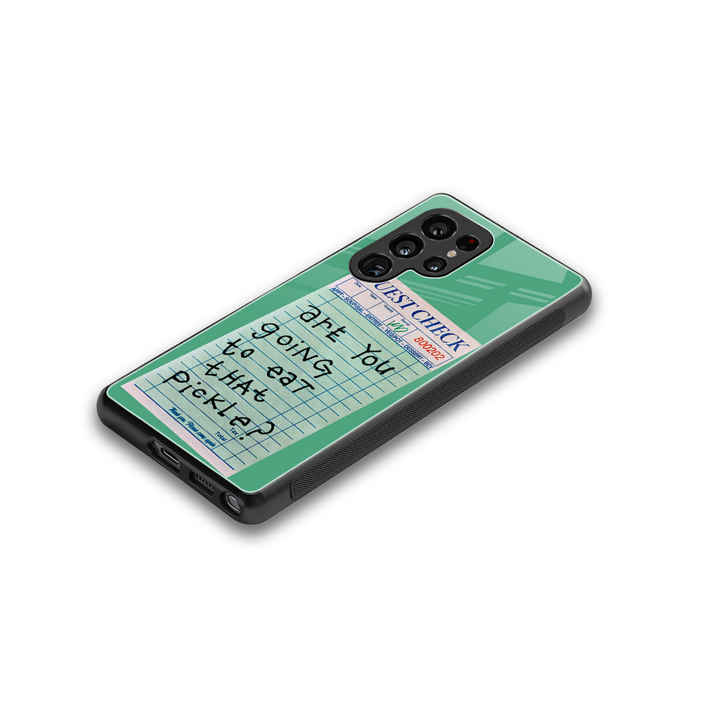 eat that pickle back phone cover | glass case for samsung galaxy s25 ultra