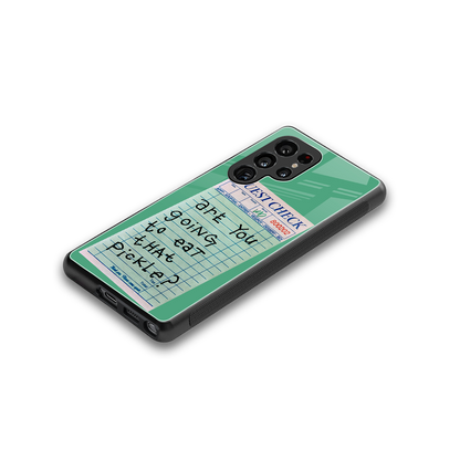 eat that pickle back phone cover | glass case for samsung galaxy s25 ultra