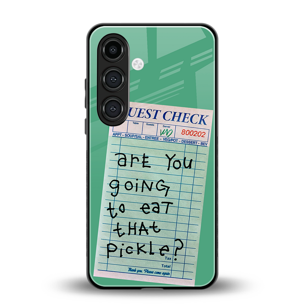 eat that pickle back phone cover | glass case for samsung galaxy s24
