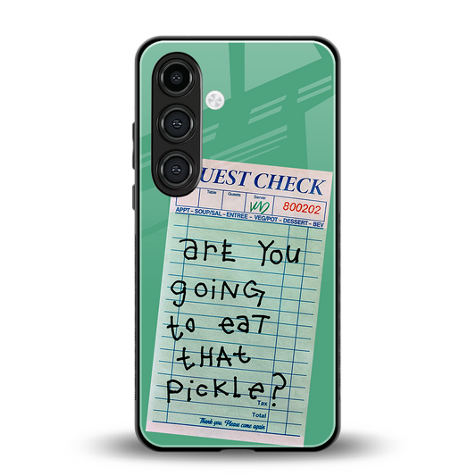 eat that pickle back phone cover | glass case for samsung galaxy s24 fe