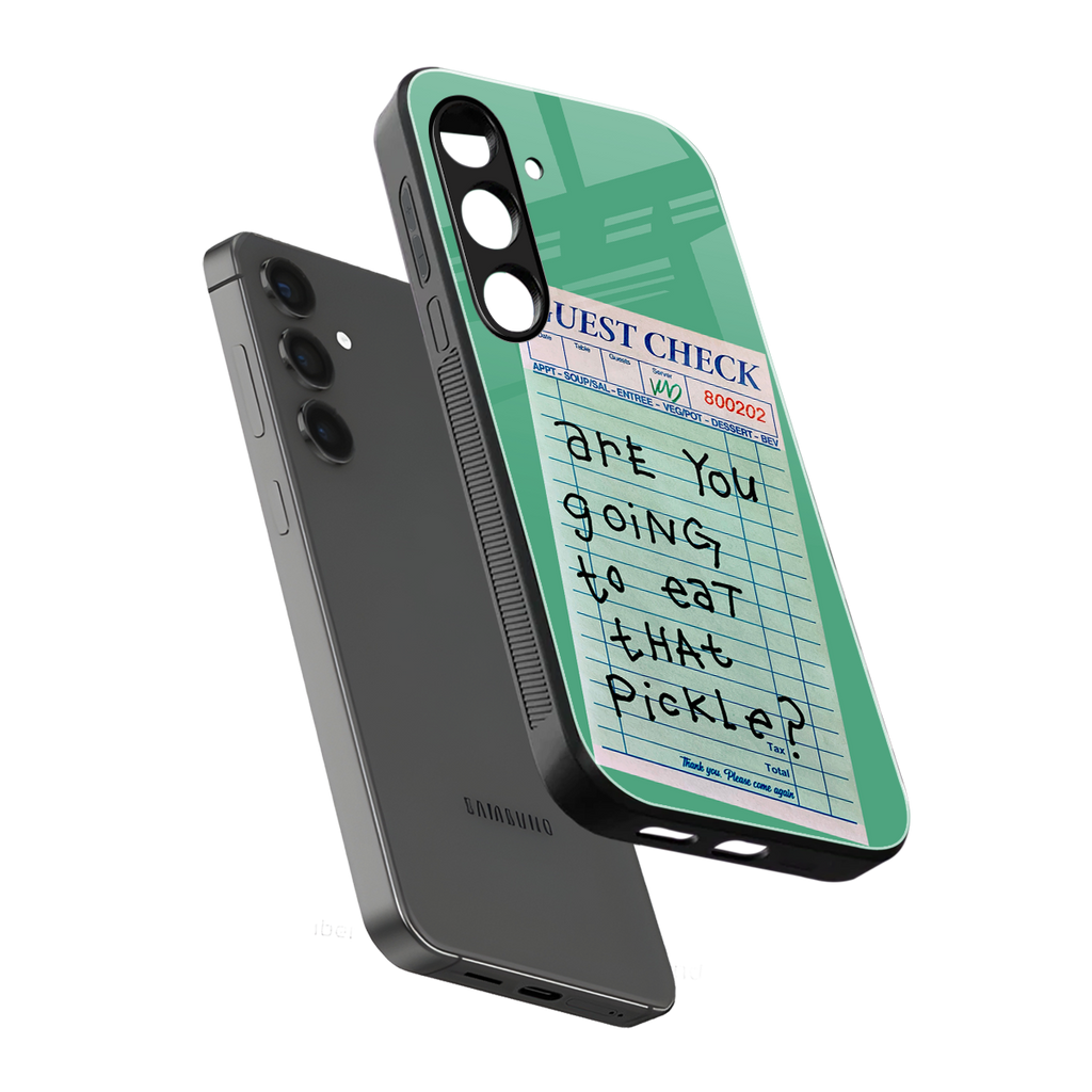 eat that pickle back phone cover | glass case for samsung galaxy s24