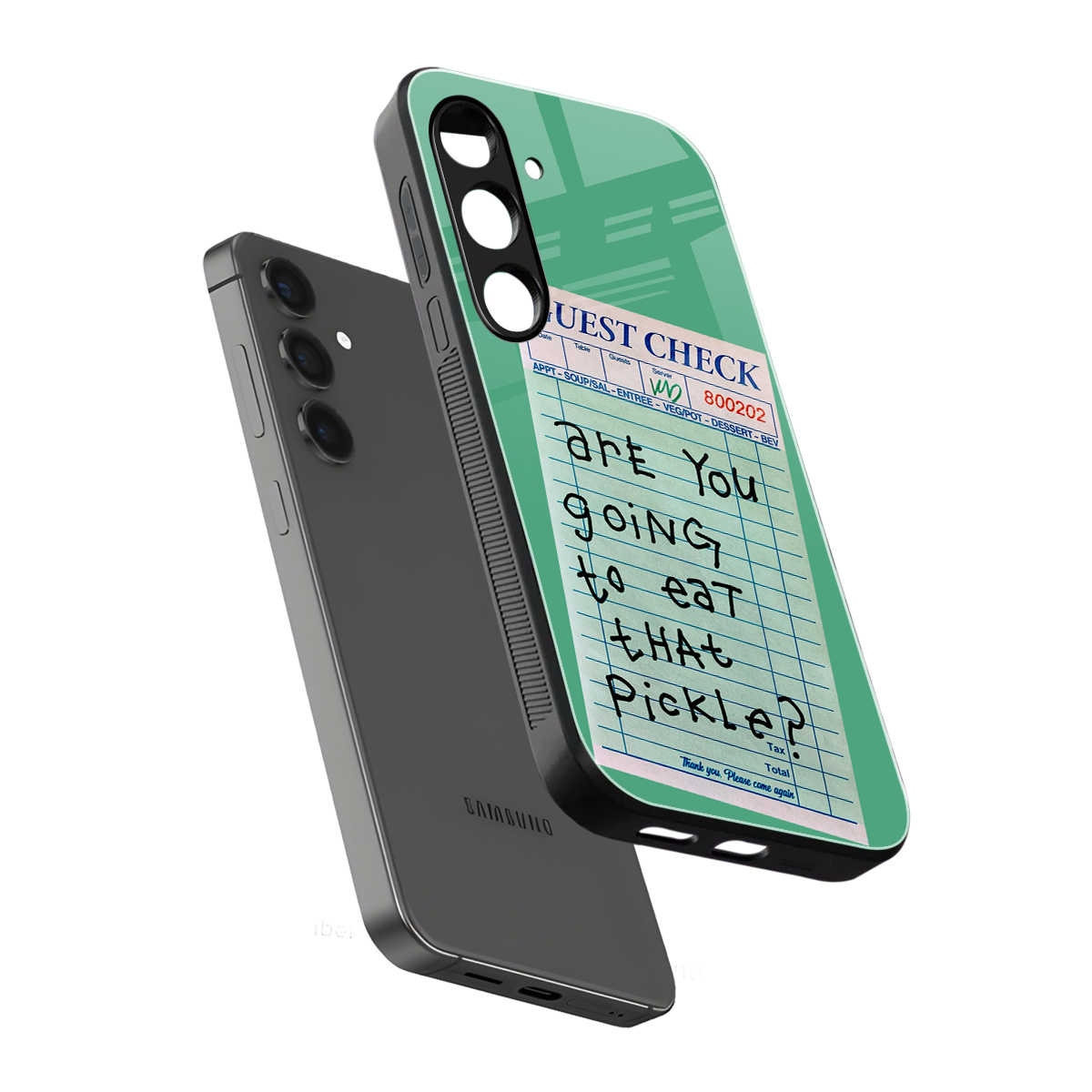 eat that pickle back phone cover | glass case for samsung galaxy s24 plus