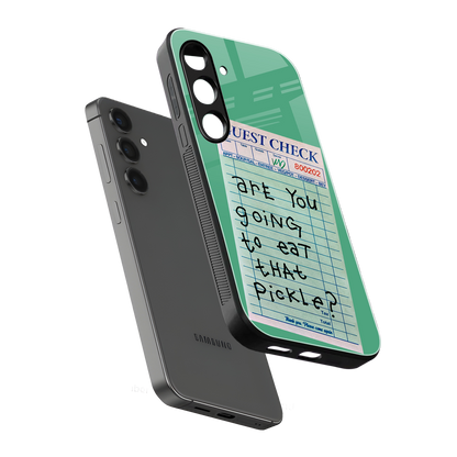 eat that pickle back phone cover | glass case for samsung galaxy s24 plus